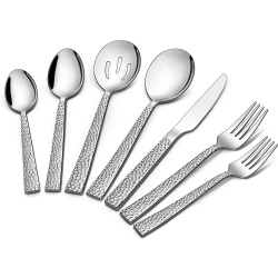 Serving Utensils Juego de cubiertos de acero inoxidable 18/10 Hammered Cutlery Set For Breakfast