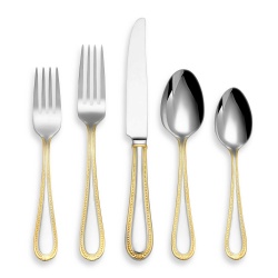 Peal Design 45pc Gold Flatware